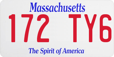 MA license plate 172TY6