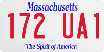 MA license plate 172UA1