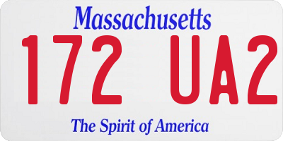 MA license plate 172UA2