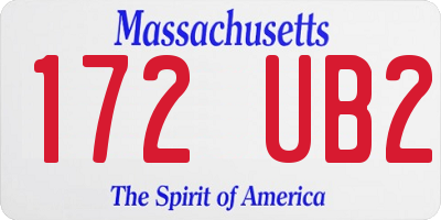 MA license plate 172UB2