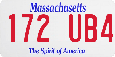 MA license plate 172UB4