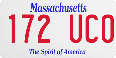 MA license plate 172UC0