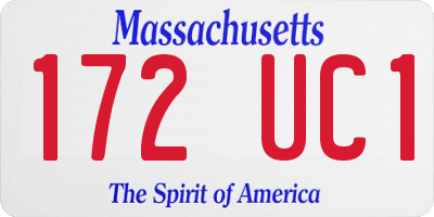 MA license plate 172UC1