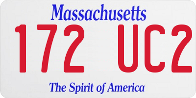 MA license plate 172UC2