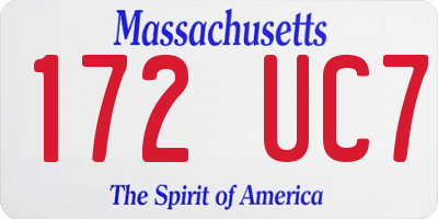 MA license plate 172UC7