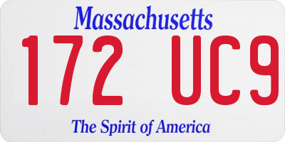 MA license plate 172UC9