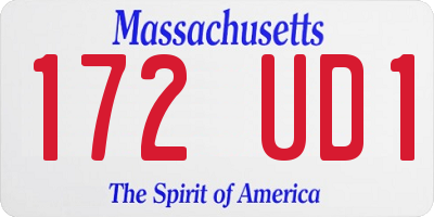 MA license plate 172UD1