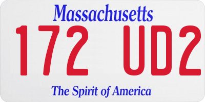 MA license plate 172UD2
