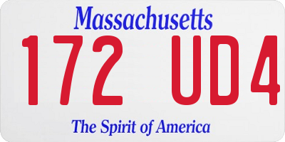 MA license plate 172UD4