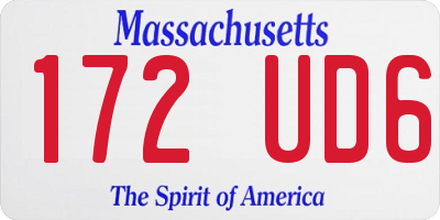 MA license plate 172UD6