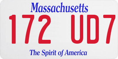 MA license plate 172UD7