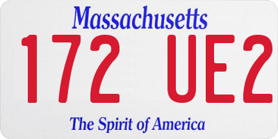 MA license plate 172UE2