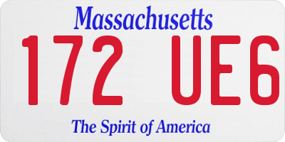 MA license plate 172UE6
