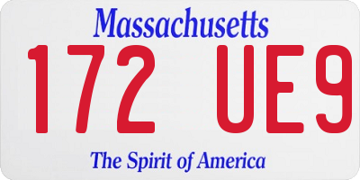 MA license plate 172UE9