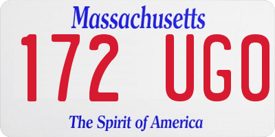 MA license plate 172UG0