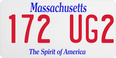 MA license plate 172UG2
