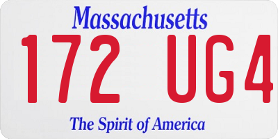 MA license plate 172UG4