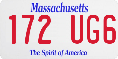 MA license plate 172UG6