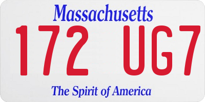 MA license plate 172UG7