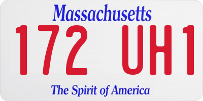 MA license plate 172UH1