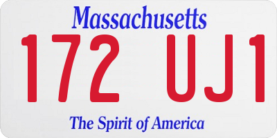 MA license plate 172UJ1