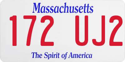MA license plate 172UJ2
