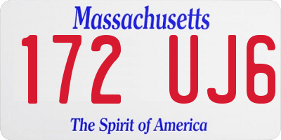 MA license plate 172UJ6