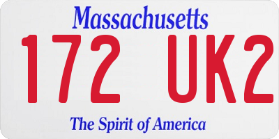 MA license plate 172UK2