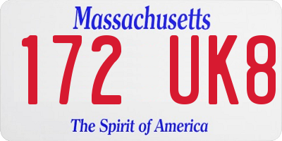 MA license plate 172UK8