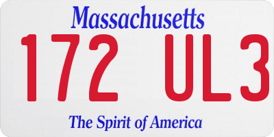 MA license plate 172UL3