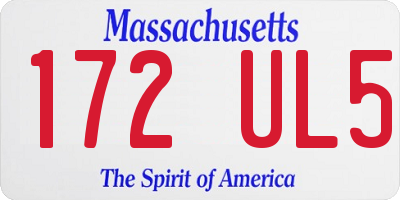 MA license plate 172UL5