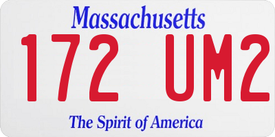 MA license plate 172UM2