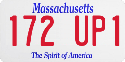 MA license plate 172UP1