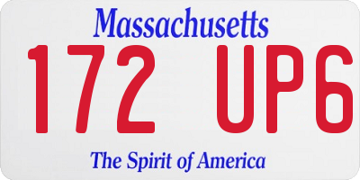 MA license plate 172UP6