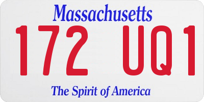 MA license plate 172UQ1