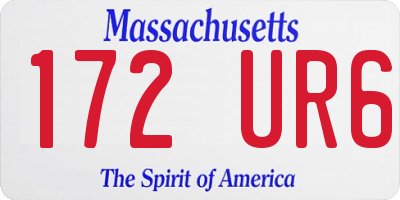 MA license plate 172UR6