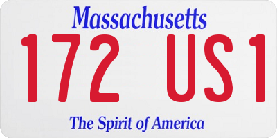 MA license plate 172US1