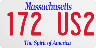 MA license plate 172US2