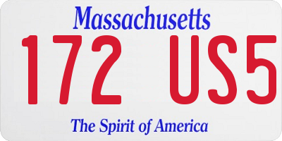 MA license plate 172US5