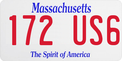 MA license plate 172US6
