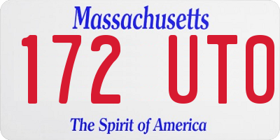 MA license plate 172UT0