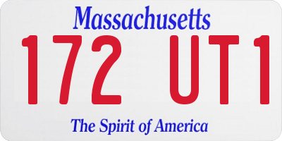 MA license plate 172UT1