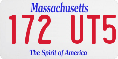 MA license plate 172UT5