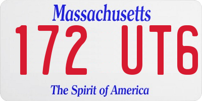 MA license plate 172UT6