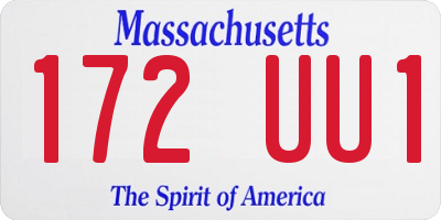 MA license plate 172UU1