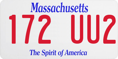 MA license plate 172UU2