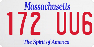 MA license plate 172UU6