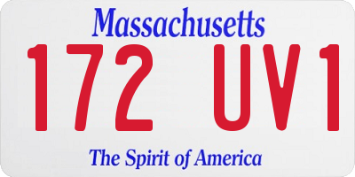 MA license plate 172UV1