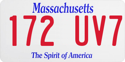 MA license plate 172UV7