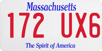 MA license plate 172UX6